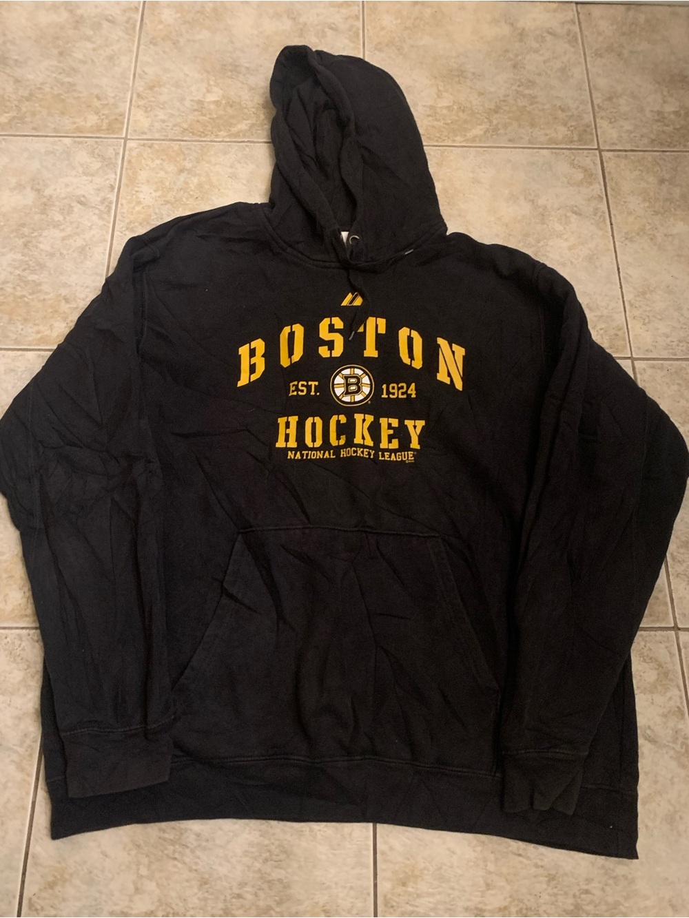Boston bruins Hockey Men's Black Pullover Hoodie size xl majestic